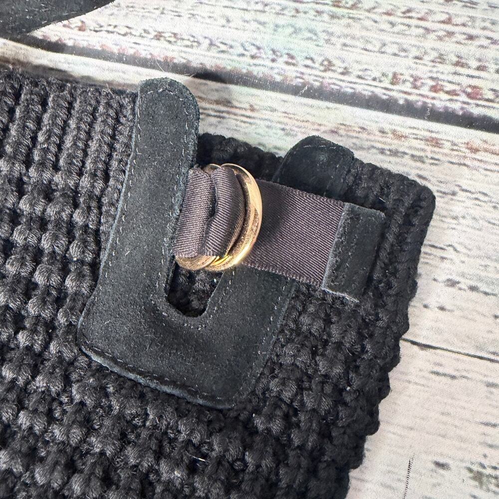 UGG Solene Mini Black Knit Cuff Boots Women Size 8 - Picture 3 of 5